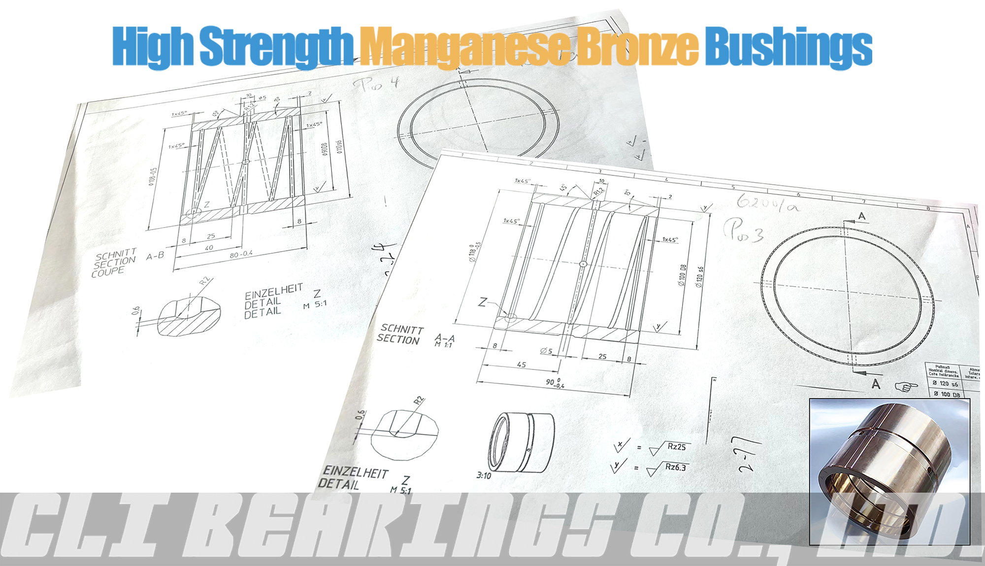 casting C83600 manganese bronze bushings for doosan excavator  bulldozer earthmover crawler backhoe dock mechanism farm machines